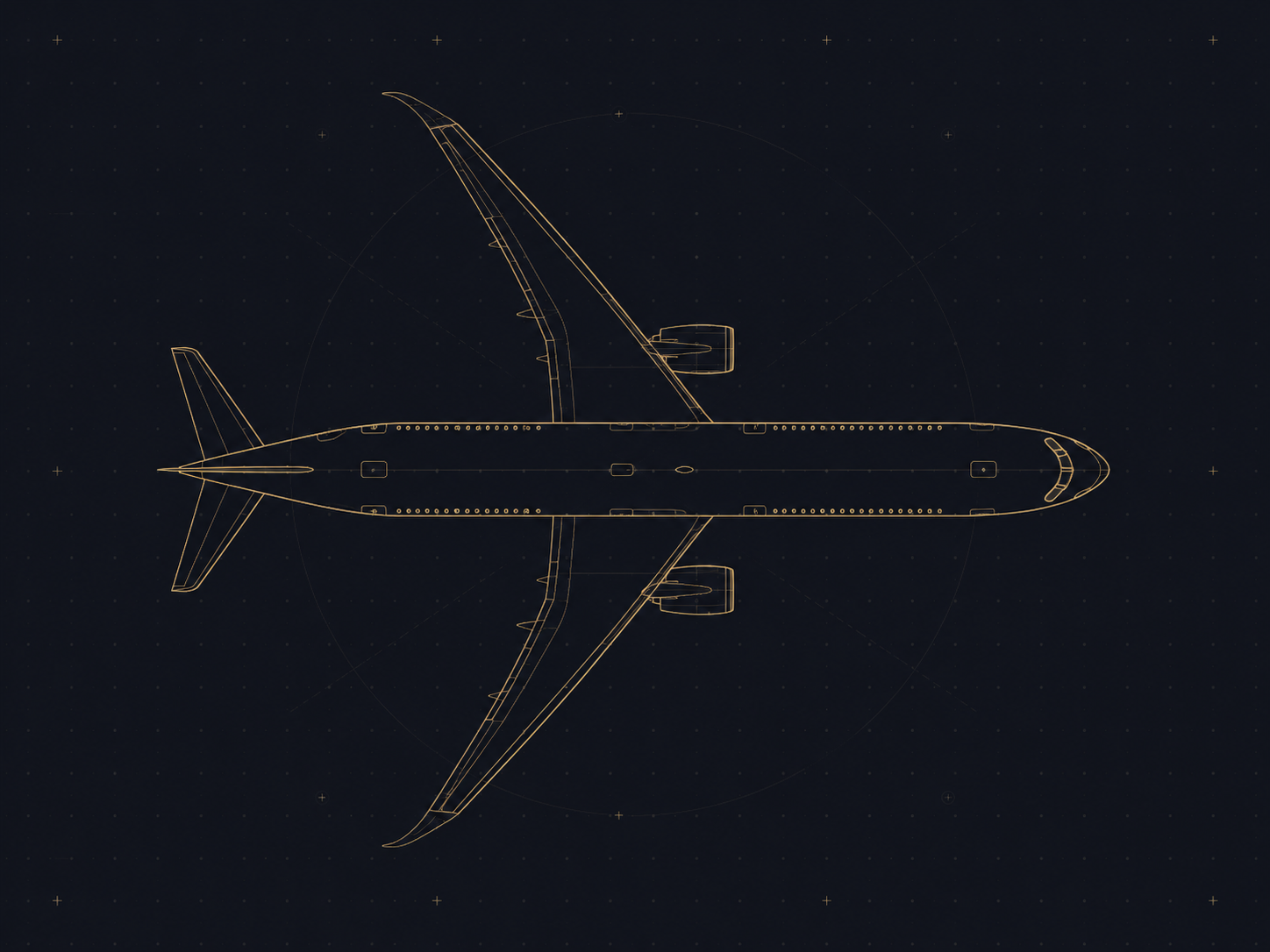 Airbus — blueprint technique vue du dessus